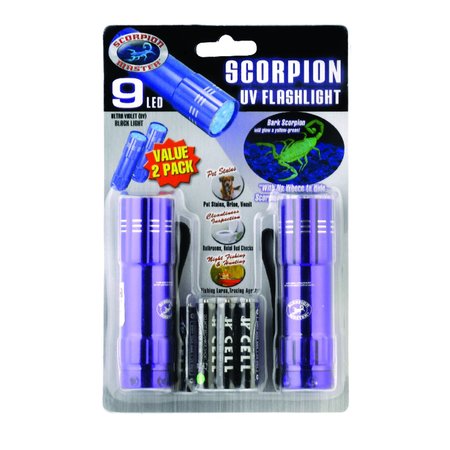 Scorpion Master Scorpion Black/Purple LED UV Flashlight AAA Battery 900220